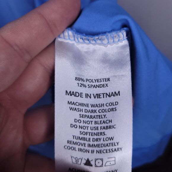 Footjoy Polo Shirt Mens Medium Blue Golf Performance Activewear - Picture 13 of 14